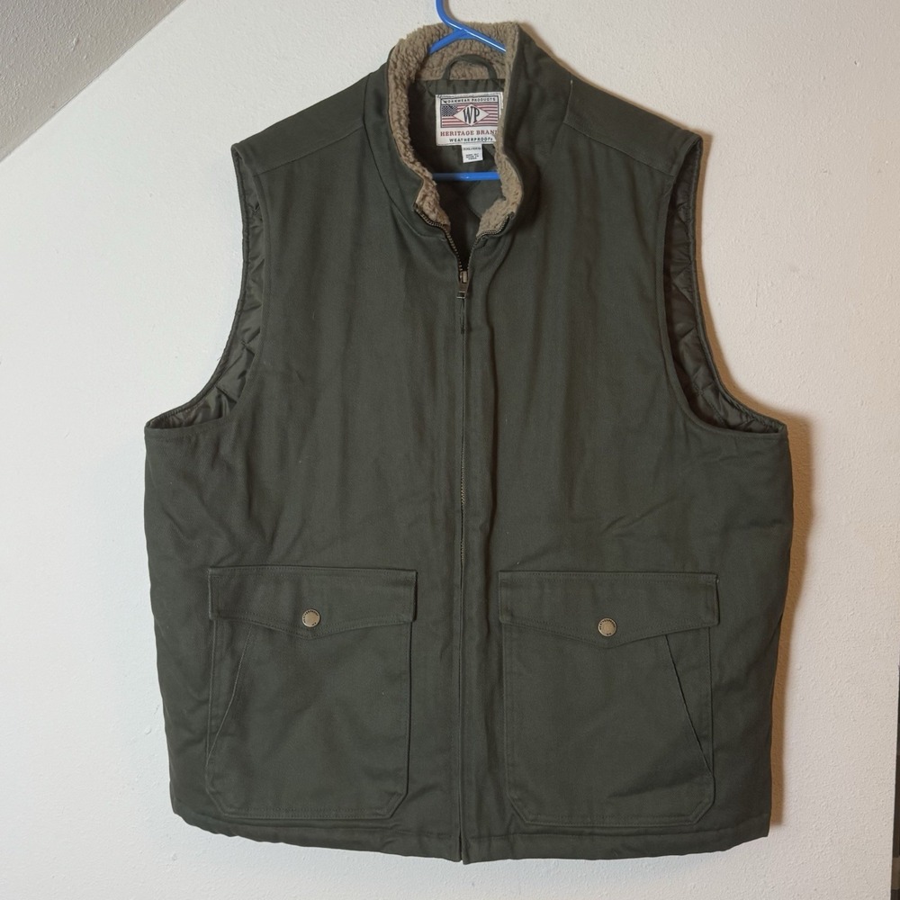 WP Heritage XXL Green Workwear Vest Weatherproof